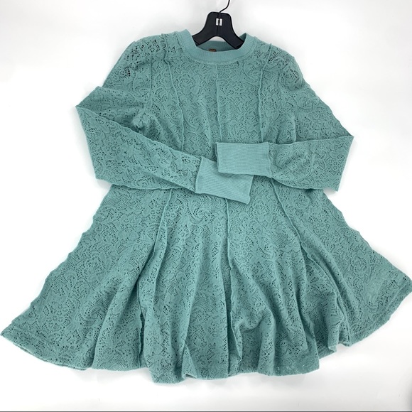Free People Mint Eyelet Crotchet Dress Tunic - Picture 5 of 8